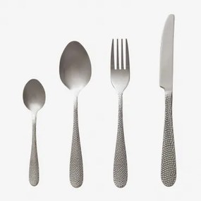 Zestaw Sztućców 16 Elementów Ze Stali Nierdzewnej Aina Plateado - Sklum