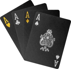 Karty pokerowe plastikowe - czarne / srebrne