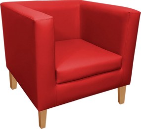 Fotel Monaco tkanina Eko-skóra : Kolor nogi - Drewno, Kolor tkaniny - EKO-SKÓRA - 15D, Wysokość nogi - 15 cm