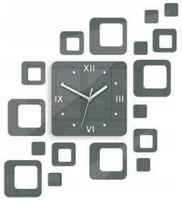 Zegar na ścianę nowoczesny naklejany ozdobne elementy cichy mechanizm loft