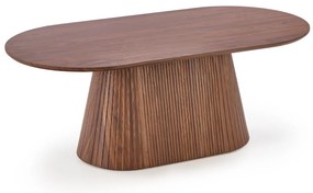 Ława do salonu owalna, orzech MDF 120/60/46 cm GISELA
