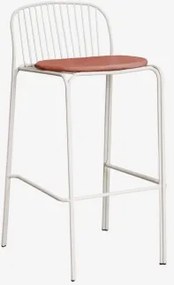 Pack 2 Wysokich Stołków Ogrodowych Z Stali Anerina ↑75 Cm & Terracota & Lodowata Biel - Sklum