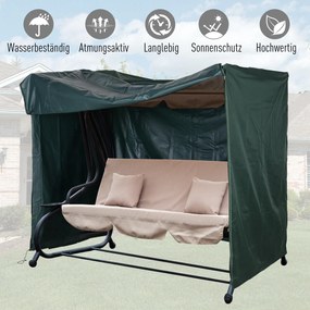 Outsunny Pokrowiec na Huśtawkę Ogrodową Zielony Wodoodporny Ochrona UV Tkanina Oxford 205x124x164cm | Aosom PL