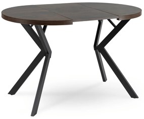 Stół Okrągły Rozkładany DORIAN 80-160 cm Orzech/Czarny Nowoczesny Loft