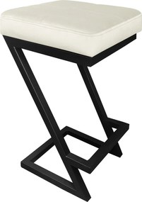 Hoker ZETA krzesło barowe tkanina Welur podstawa metalowa LOFT : Kolor Stelaża - Czarny , Kolor tkaniny - VELVET - MG50