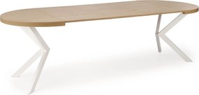 Okrągły rozkładany stół do jadalni Peroni dąb złoty / biały