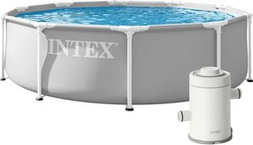 Basen ogrodowy stelażowy z pompą 305 cm Intex 702ND - okrągły basen dla dzieci i dorosłych
