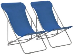 Komplet niebieskich krzeseł plażowych - Ansel