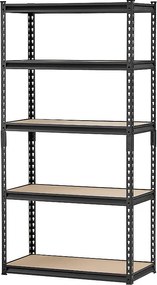 Metalowe Regały Garażowe SucceBuy Półki Magazynowe 41 cm gł. x 81 cm szer. x 160 cm wys. 5-Poziomowe Regały Garażowe