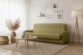 Wersalka Herbi z funkcją spania, do salonu, tkanina Herbi, jasnozielony