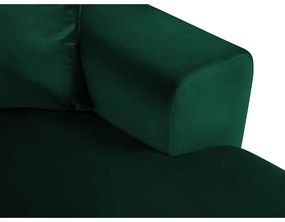 Zielony aksamitny rozkładany/ze schowkiem narożnik (lewostronny/w kształcie litery U) Kyoto – Cosmopolitan Design