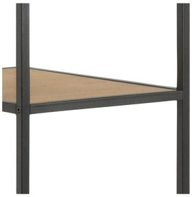 Czarno-naturalna szafa otwarta w dekorze dębu 77x165 cm Seaford – Actona