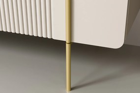 Komoda Malmi 200 cm czterodrzwiowa - kaszmir / złote nóżki