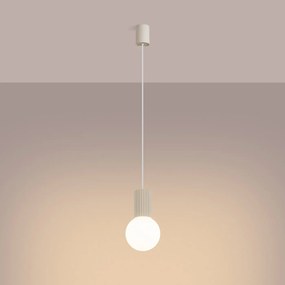 Lampa wisząca HALO 1 beżowa ryflowana  SOLLUX  LIGHTING
