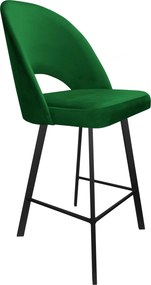 Hoker POLO krzesło barowe tkanina Welur podstawa metalowa hoker do kuchni : Kolor nogi - Czarna profil, Kolor tkaniny - VELVET - MG25, Typ siedziska - Siedzisko stałe
