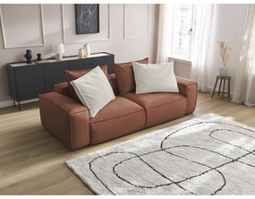 Ciemnobrązowa sofa z imitacji skóry 260 cm Boheme – Bobochic Paris