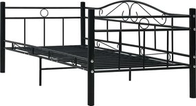 Czarne metalowe łóżko jednoosobowe 90x200 cm B5-K69