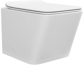 Miska WC podwieszana z białej matowej ceramiki bez kołnierza - CLEMONA