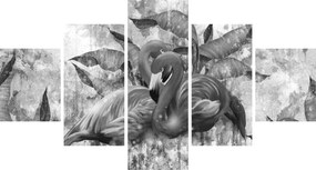 Obraz - Graffiti z flamingami (125x70 cm)