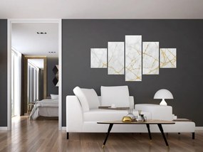Obraz - Biało - złoty marmur (125x70 cm)