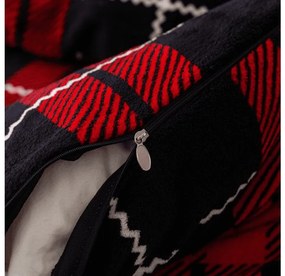 PrzytulneMieszkanie.pl PrzytulneMieszkanie.pl PrzytulneMieszkanie.pl Zestaw pościeli z mikropluszu + prześcieradło 90x200 cm ALBURY czerwone, pojedyncze łóżko