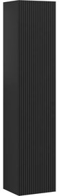 Mexen Rivel słupek łazienkowy 35 cm, 1 drzwi, ryflowany, czarny mat - 91A21-03016-1-BF71