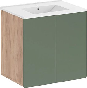 Zestaw mebli łazienkowych goldkraft dąb/zielony 61.8x44.8x57.8 izan