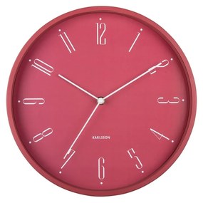 Karlsson 5988RD designerski zegar ścienny wkolorze ciemnoróżowym, średnica 30 cm