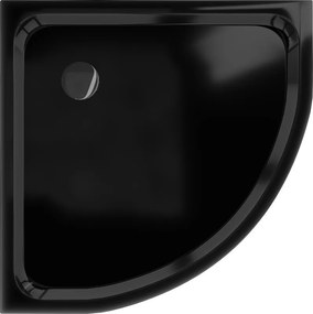 Mexen Flat brodzik półokrągły slim 80 x 80 cm, czarny, syfon czarny - 41708080B