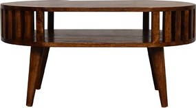 Stolik kawowy Ariella marki Artisan Furniture z blatem z litego drewna kasztanowego.