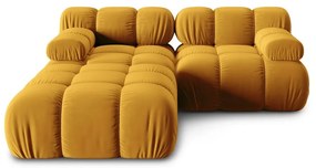 Żółty aksamitny narożnik Bellis – Micadoni Home
