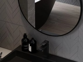 Mexen Loft lustro łazienkowe okragłe 70 cm, rama czarna - 9850-070-070-000-70