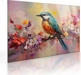 Obraz na szkle - Malowanie ptaka (70x50 cm)