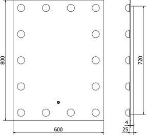 Mexen Dona lustro łazienkowe podświetlane 60 x 80 cm, LED 6000K, antypara - 9818-060-080-611-00