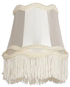 Klosz do lampy z tkaniny kremowy 12 cm - Granny Retro