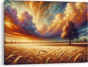 Obraz – Drzewo na polu (70x50 cm)
