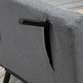 HOMCOM Sofa z odpinanym pokrowcem na poduszki Praktyczna i stylowa Ciemnoszara elegancja 75x70x75cm | Aosom PL