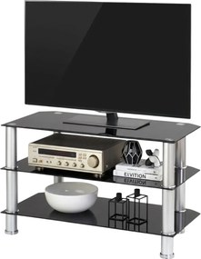 Szklany Stolik Czarny Pod Telewizor B7-H93