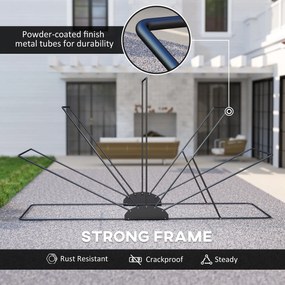 Składany zewnętrzny pokrowiec motocyklowy Outsunny Wodoodporny Ochronny Zimowy XXL 345cmx135cmx191cm Czarny