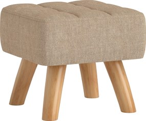 HOMCOM Puf z wyściełaniem, wygląd lnu, nogi z drewna, do 110 kg, Brązowy