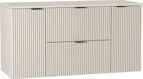 Szafka pod umywalkę WENA, z 2 drzwiami i 2 szufladami, ryflowane fronty, Willy, 120x60x47 cm, Kaszmir