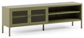 Zielona metalowa szafka pod TV 160x50x35 cm Fayna – Marckeric