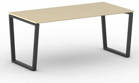 Biurko PRIMO IMPRESS, 180x90 cm, czarna podstawa, brzoza