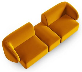 Musztardowa aksamitna sofa 246 cm Paolo – Milo Casa
