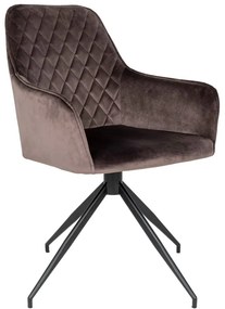 Brązowy tapicerowany fotel jadalniany Harbo – House Nordic