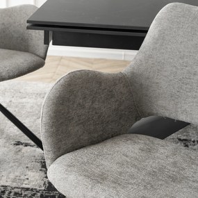 Krzesło Tapicerowane FLAV Szare Nowoczesne