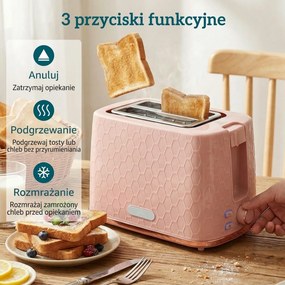 HOMCOM Zestaw czajnika i tostera, 1,7 l 2200W szybkogotujący czajnik z automatycznym wyłączaniem i toster na dwie kromki chleba z szufladą na okruchy, różowy | Aosom PL