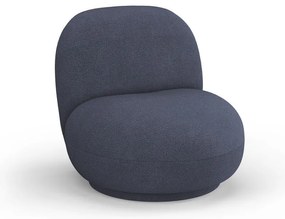 Ciemnoniebieski fotel z materiału bouclé Chuck – Micadoni Home