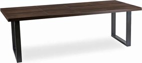 Stół Prostokątny Rozkładany TOMAS 130-230 cm Orzech/Czarny do Jadalni Loft
