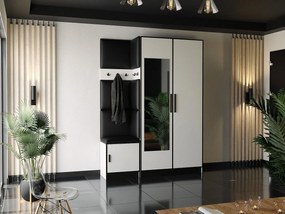 Garderoba ROJ 13 Biały + Ekoskóra Czarna